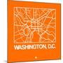 Orange Map of Washington, D.C.-NaxArt-Mounted Art Print