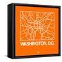 Orange Map of Washington, D.C.-NaxArt-Framed Stretched Canvas