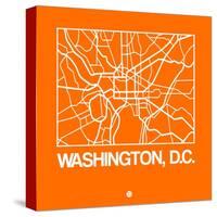 Orange Map of Washington, D.C.-NaxArt-Stretched Canvas