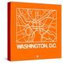 Orange Map of Washington, D.C.-NaxArt-Stretched Canvas