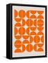 Orange Mid Century Composition-Eline Isaksen-Framed Stretched Canvas