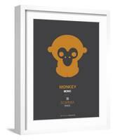 Orange Monkey Multilingual Poster-NaxArt-Framed Art Print