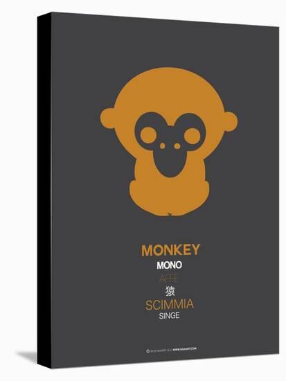 Orange Monkey Multilingual Poster-NaxArt-Stretched Canvas