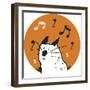 Orange Music Cat-Carla Martell-Framed Giclee Print