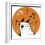 Orange Music Cat-Carla Martell-Framed Giclee Print