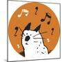 Orange Music Cat-Carla Martell-Mounted Giclee Print