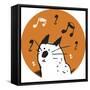 Orange Music Cat-Carla Martell-Framed Stretched Canvas