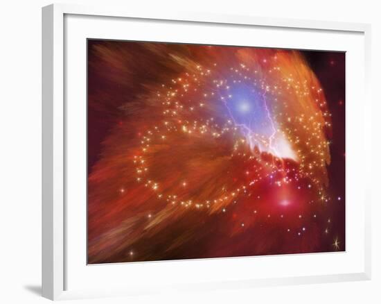 Orange Nebula-null-Framed Art Print