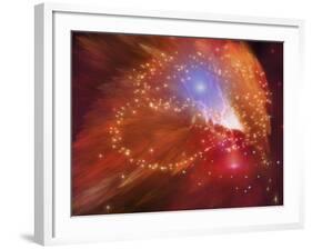 Orange Nebula-null-Framed Art Print