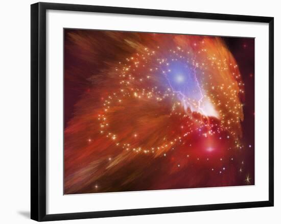 Orange Nebula-null-Framed Art Print