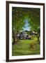 Orange Orchard Scene-Lantern Press-Framed Art Print