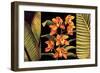 Orange Orchids & Palm Leaves-Rodolfo Jimenez-Framed Art Print