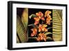 Orange Orchids & Palm Leaves-Rodolfo Jimenez-Framed Art Print