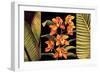 Orange Orchids & Palm Leaves-Rodolfo Jimenez-Framed Art Print