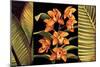 Orange Orchids & Palm Leaves-Rodolfo Jimenez-Mounted Art Print