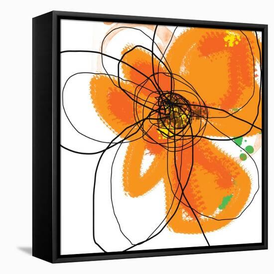 Orange Petals 2-Jan Weiss-Framed Stretched Canvas