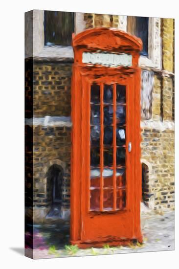 Orange Phone Booth - In the Style of Oil Painting-Philippe Hugonnard-Stretched Canvas