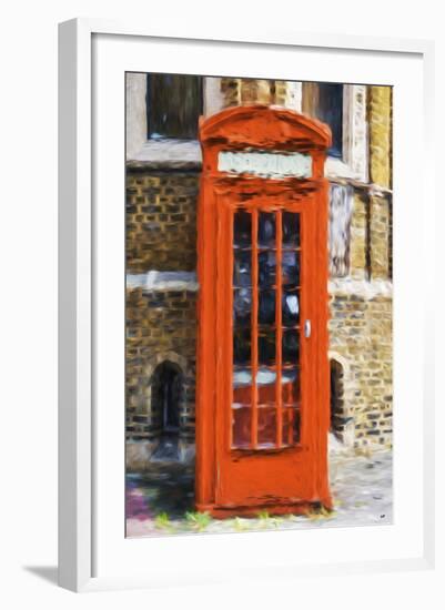 Orange Phone Booth - In the Style of Oil Painting-Philippe Hugonnard-Framed Giclee Print