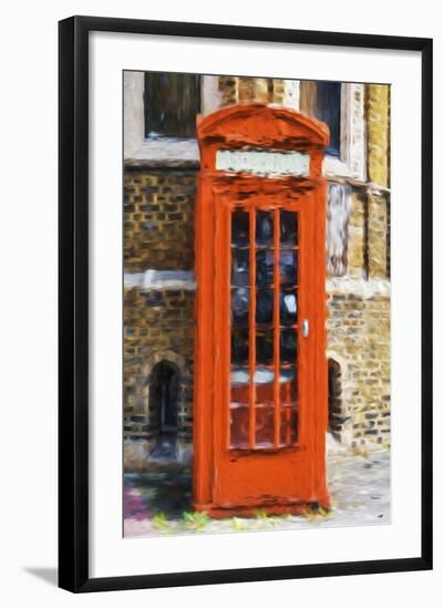 Orange Phone Booth - In the Style of Oil Painting-Philippe Hugonnard-Framed Giclee Print