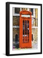 Orange Phone Booth - In the Style of Oil Painting-Philippe Hugonnard-Framed Giclee Print
