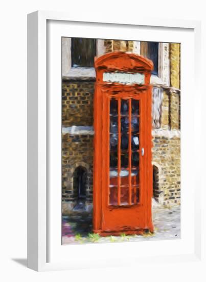 Orange Phone Booth - In the Style of Oil Painting-Philippe Hugonnard-Framed Giclee Print