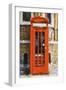 Orange Phone Booth - In the Style of Oil Painting-Philippe Hugonnard-Framed Giclee Print