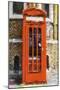 Orange Phone Booth - In the Style of Oil Painting-Philippe Hugonnard-Mounted Giclee Print