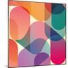 Orange Pink Blue Blend Abstract-null-Mounted Art Print