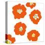 Orange Pop Flowers-Jan Weiss-Stretched Canvas