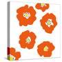 Orange Pop Flowers-Jan Weiss-Stretched Canvas