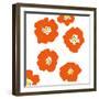 Orange Pop Flowers-Jan Weiss-Framed Art Print