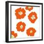 Orange Pop Flowers-Jan Weiss-Framed Art Print