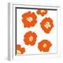 Orange Pop Flowers-Jan Weiss-Framed Art Print