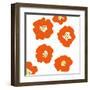 Orange Pop Flowers-Jan Weiss-Framed Art Print