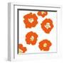 Orange Pop Flowers-Jan Weiss-Framed Art Print