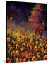 Orange Poppies 454101-Pol Ledent-Stretched Canvas
