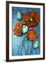 Orange Poppies on Blue-Cherie Roe Dirksen-Framed Giclee Print