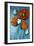 Orange Poppies on Blue-Cherie Roe Dirksen-Framed Giclee Print