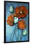 Orange Poppies on Blue-Cherie Roe Dirksen-Framed Giclee Print