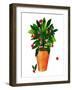 Orange pot  monoprint-Sarah Thompson-Engels-Framed Giclee Print