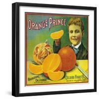 Orange Prince Orange Label - Highgrove, CA-Lantern Press-Framed Art Print