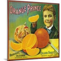 Orange Prince Orange Label - Highgrove, CA-Lantern Press-Mounted Art Print