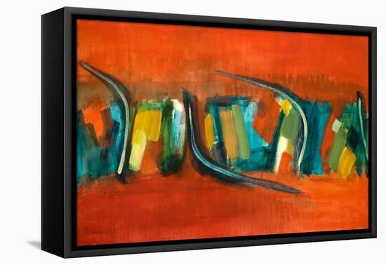 Orange Rhythm-Lanie Loreth-Framed Stretched Canvas
