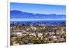 Orange Roofs Buildings Coastline Pacific Ocean Santa Barbara, California-William Perry-Framed Photographic Print