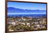 Orange Roofs Buildings Coastline Pacific Ocean Santa Barbara, California-William Perry-Framed Photographic Print