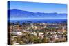 Orange Roofs Buildings Coastline Pacific Ocean Santa Barbara, California-William Perry-Stretched Canvas