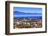 Orange Roofs Buildings Coastline Pacific Ocean Santa Barbara, California-William Perry-Framed Photographic Print