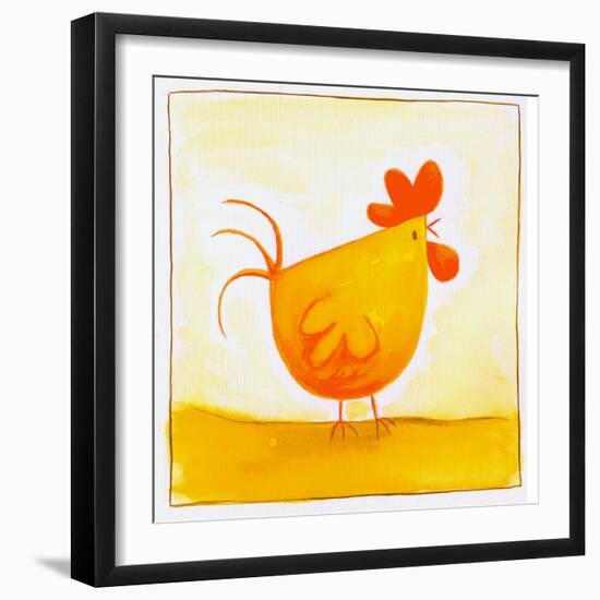 Orange Rooster-null-Framed Premium Giclee Print