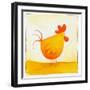 Orange Rooster-null-Framed Premium Giclee Print