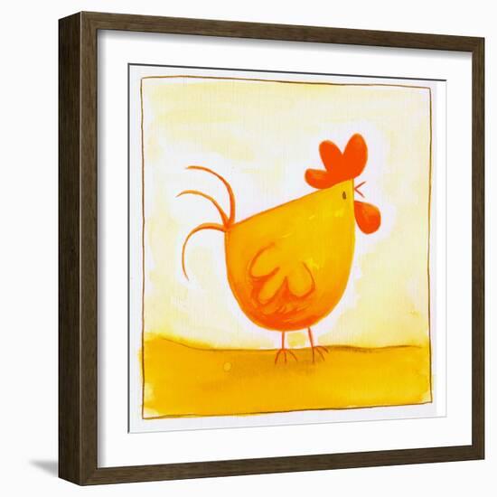 Orange Rooster-null-Framed Giclee Print